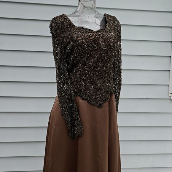 Vintage Beaded Lace Formal Gown by Creative Creations Size 10 | READ - Picture 4 of 16